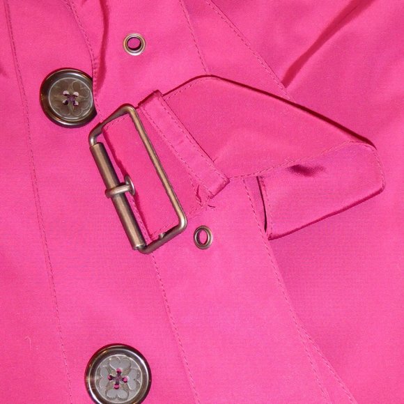 LK Bennett Light Weight Raspberry Pink Double Breasted Trench Coat USA Size 4 - Picture 13 of 15